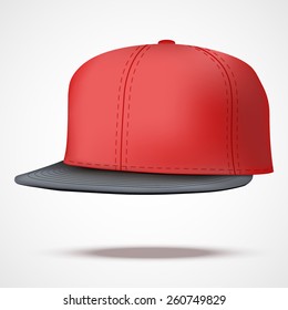 Layout of Male color rap cap. A template simple example. Editable Vector Illustration isolated on white background.