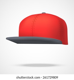 Layout of Male color rap cap. A template simple example. Editable Vector Illustration isolated on white background.