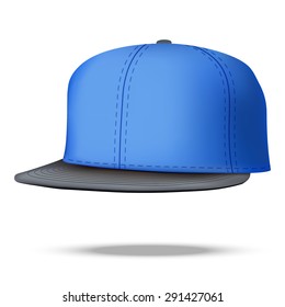 Layout of Male color rap cap. A template simple example. Editable Vector Illustration isolated on white background.