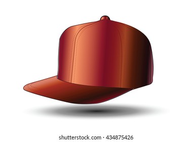 Layout of Male color rap cap. A template simple example. Editable Vector Illustration isolated on white background.