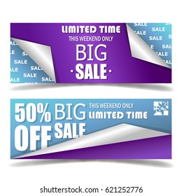 Layout of marketing banners. Vector set