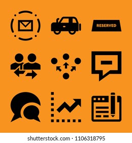 layout, media, hand, earth, trade and expand icon vector set. Flat vector design with filled icons. Designed for web and software interfaces