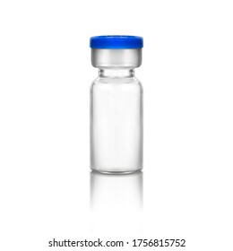The layout of a medical glass bottle. Vector illustration isolated on a white background.