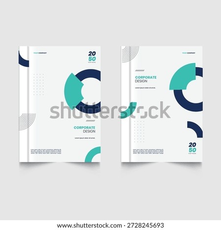Layout modern design annual repot cover template portfolio design business cover design a4. Modern line circle chart theme book cover template.