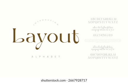 Layout Modern Elegant Serif Alphabet Font for Branding Typography