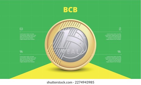 Layout moeda vector realistic background brazilian