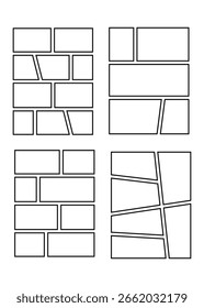 Layout with moodboard and photo frame for picture collage or album background. Cartoon book page template. Layouts for photo collages, magazines or posters.Stock illustration