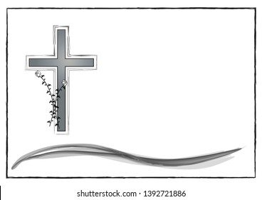 Layout for a mourning display in vectors