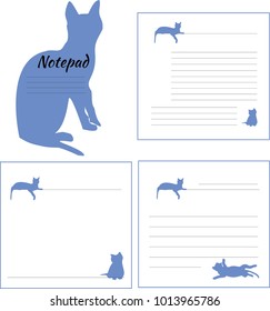 layout of the Notepad with images of cats