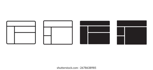 Layout options isolated on white background for web design and development.