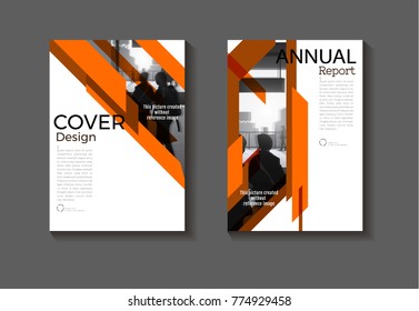 layout Orange abstract background modern cover design modern book cover Brochure cover  template,annual report, magazine and flyer Vector a4