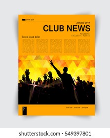 Layout page, music magazine, vector