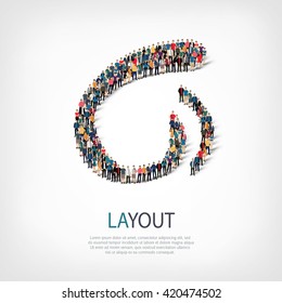 layout people sign 3d