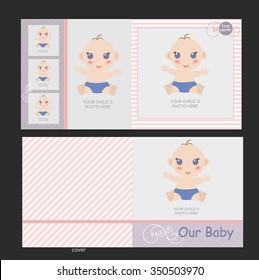   the layout of the photobook about the early days of baby's life