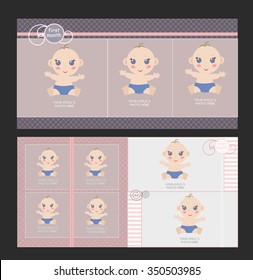   the layout of the photobook about the early days of baby's life