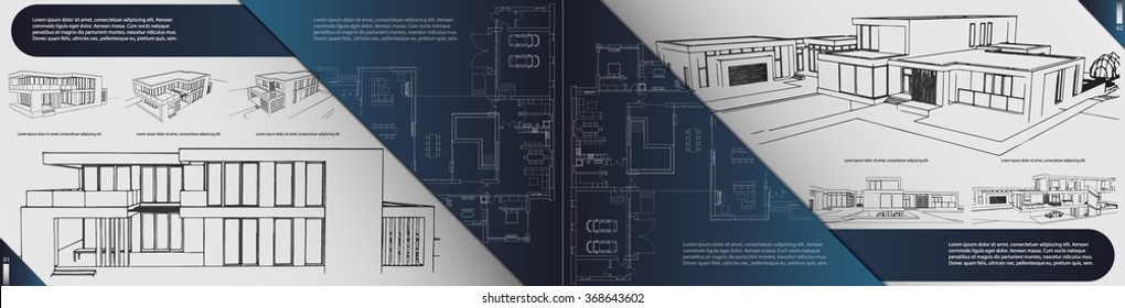 Layout Portfolio Architect, Background, Cover, Heading For The Architectural Design