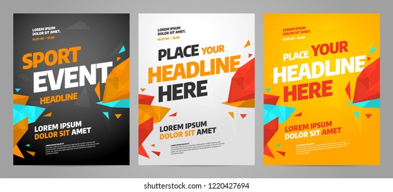 Layout Poster Template Design For Sport Event, Tournament Or Championship.