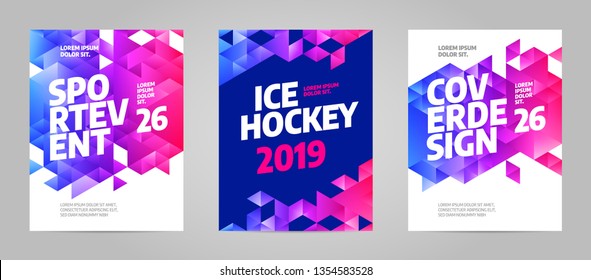 Layout poster template design for sport event, tournament, championship or ice hockey. Slovakia 2019.