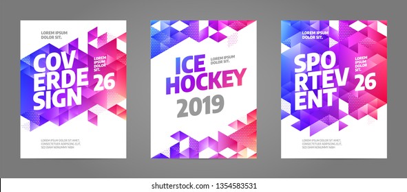 Layout poster template design for sport event, tournament, championship or ice hockey.