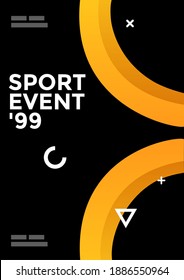 Diseño de la plantilla de afiches para eventos deportivos, torneos o campeonatos. Con gradiente amarillo dinámico. Ilustración vectorial. Vector modificable.
