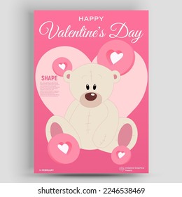 Afiche de presentación para la celebración del Día de San Valentín. Afiche con diseño romántico. Ideal para bodas, invitación a eventos, cabecera de sitio web, banner web. Vector