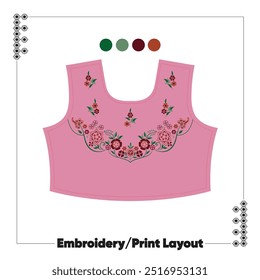 Layout of Print or Embroidery Vector Illustration