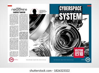 Layout ready for use for business brochure, annual report or magazine