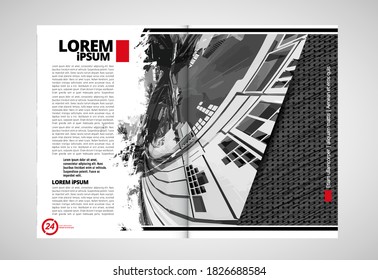 Layout ready for use for business brochure, annual report or magazine