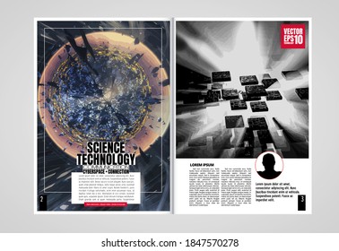 Layout ready for use for business brochure, annual report or magazine