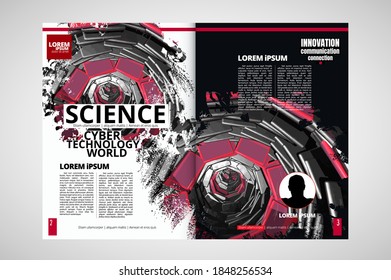 Layout ready for use for business brochure, annual report or magazine