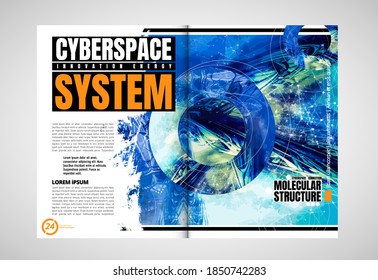 Layout ready for use for business brochure, annual report or magazine