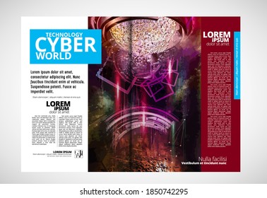 Layout ready for use for business brochure, annual report or magazine