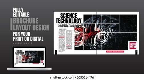 Layout ready for use for business brochure, annual report or magazine