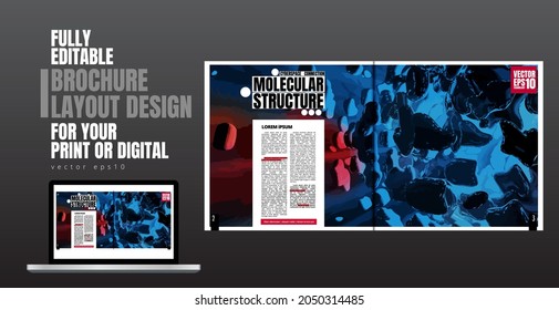 Diseño listo para su uso en folletos comerciales, informes anuales o revistas