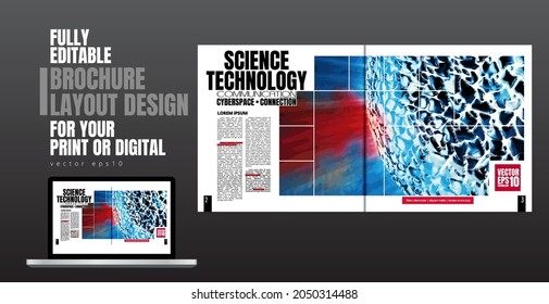 Layout ready for use for business brochure, annual report or magazine