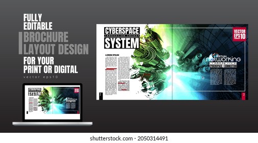 Layout ready for use for business brochure, annual report or magazine