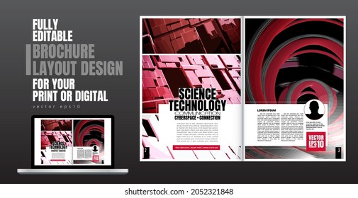 Layout ready for use for business brochure, annual report or magazine