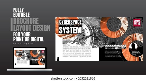 Layout ready for use for business brochure, annual report or magazine