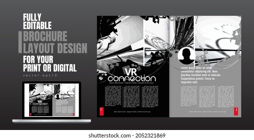 Layout ready for use for business brochure, annual report or magazine