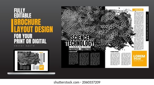 Layout ready for use for business brochure, annual report or magazine