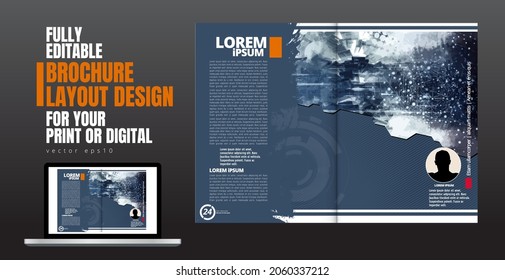 Layout ready for use for business brochure, annual report or magazine