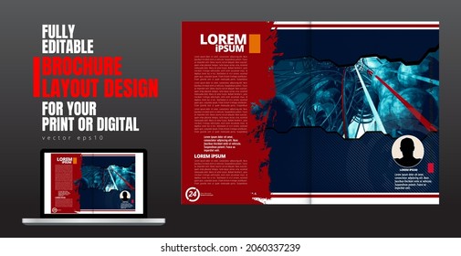 Layout ready for use for business brochure, annual report or magazine