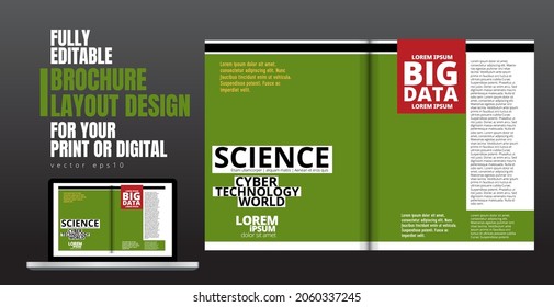 Layout ready for use for business brochure, annual report or magazine