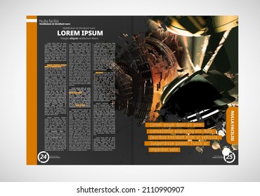 Layout ready for use for business brochure, annual report or magazine