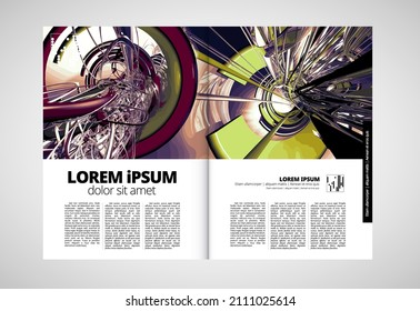Diseño listo para su uso en folletos comerciales, informes anuales o revistas