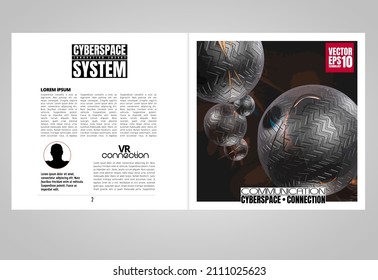Layout ready for use for business brochure, annual report or magazine