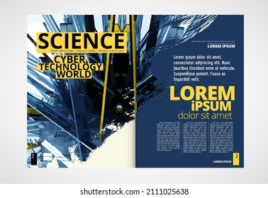 Layout ready for use for business brochure, annual report or magazine