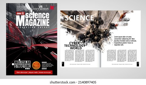 Layout ready for use for business brochure, annual report or magazine