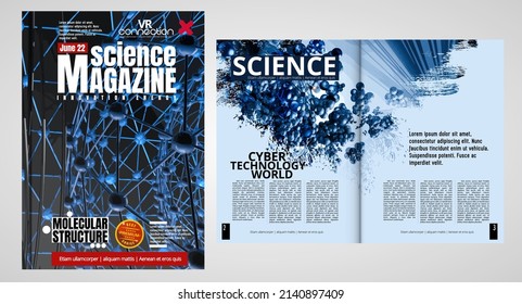 Layout ready for use for business brochure, annual report or magazine