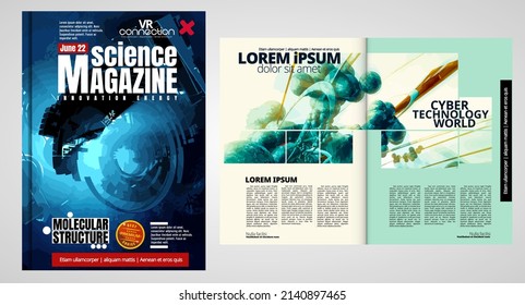 Layout ready for use for business brochure, annual report or magazine